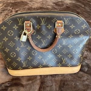 LOUIS VUITTON Brown Monogram Coated Canvas & Vachetta Leather
